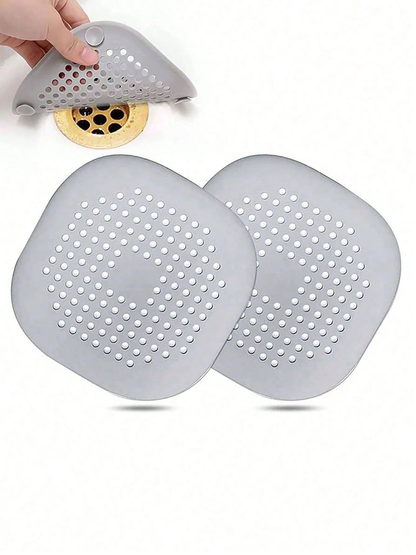 3pcs Drain Cover With Suction Cup Pad, Kitchen Bathroom Sink Strainer Hair Filter Home Bathroom Decor Fall Decor Back To School