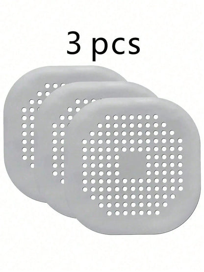 3pcs Drain Cover With Suction Cup Pad, Kitchen Bathroom Sink Strainer Hair Filter Home Bathroom Decor Fall Decor Back To School