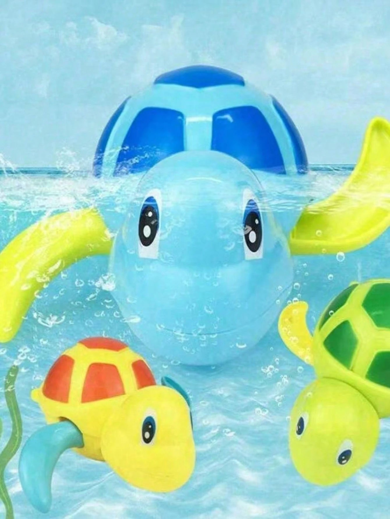 3pcs Funny Swimming Turtle Bath Toys – Perfect Gift For Toddlers Aged 2-6, Great Thanksgiving Present! Children's Bath Toys: Wind-Up Swimming Turtles, Suitable For Boys And Girls, Ideal For Baby Bath