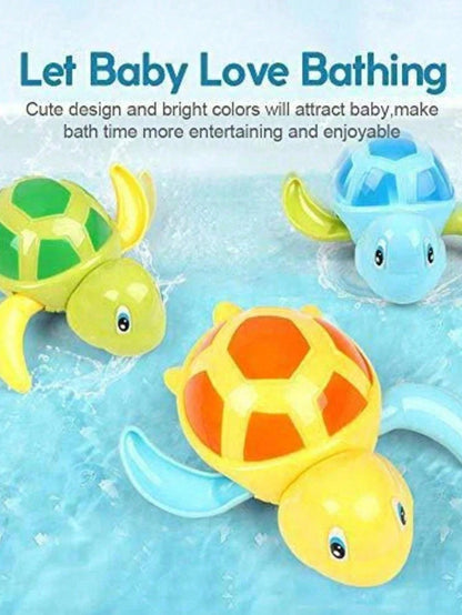 3pcs Funny Swimming Turtle Bath Toys – Perfect Gift For Toddlers Aged 2-6, Great Thanksgiving Present! Children's Bath Toys: Wind-Up Swimming Turtles, Suitable For Boys And Girls, Ideal For Baby Bath