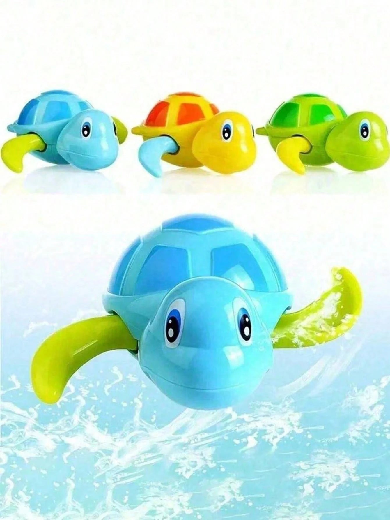 3pcs Funny Swimming Turtle Bath Toys – Perfect Gift For Toddlers Aged 2-6, Great Thanksgiving Present! Children's Bath Toys: Wind-Up Swimming Turtles, Suitable For Boys And Girls, Ideal For Baby Bath