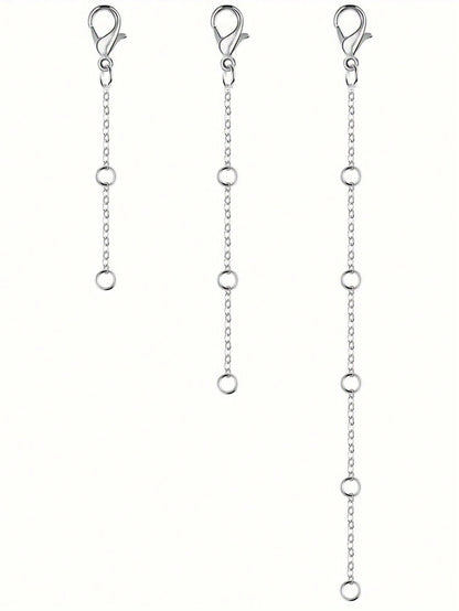 3pcs Gold Stainless Steel Extension Chain, Ideal For Jewelry Making Such As Bracelets And Anklets