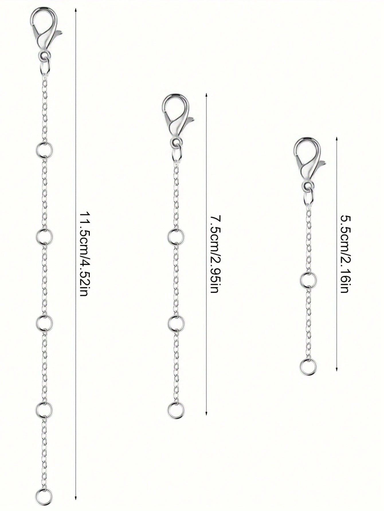 3pcs Gold Stainless Steel Extension Chain, Ideal For Jewelry Making Such As Bracelets And Anklets