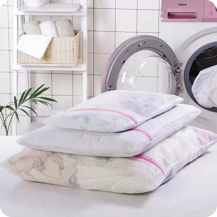 3pcs Pink Washing Machine Laundry Bags For Clothes, Socks, Underwear, Practical Household Tools, Housewarming Gift