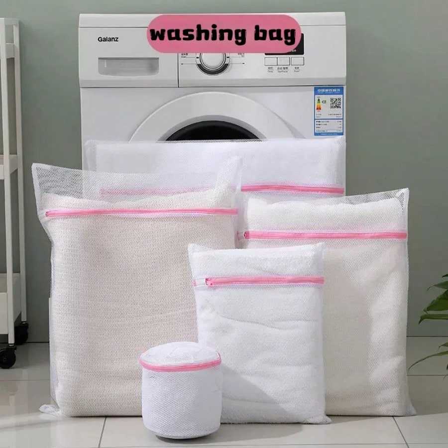 3pcs Pink Washing Machine Laundry Bags For Clothes, Socks, Underwear, Practical Household Tools, Housewarming Gift