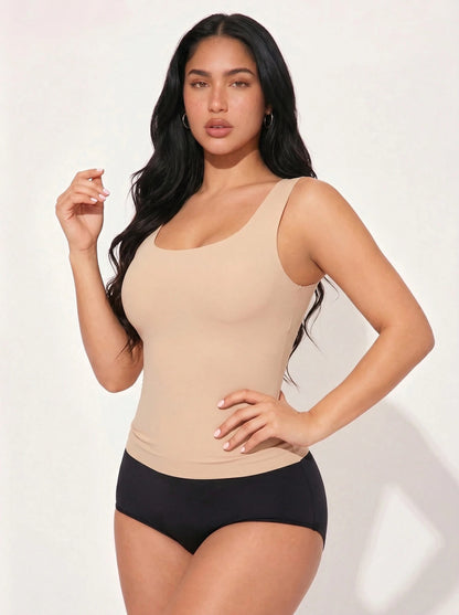 3pcs Seamless Sheer Camisole- Soft Round Neck Basic Vest, Multi-Color