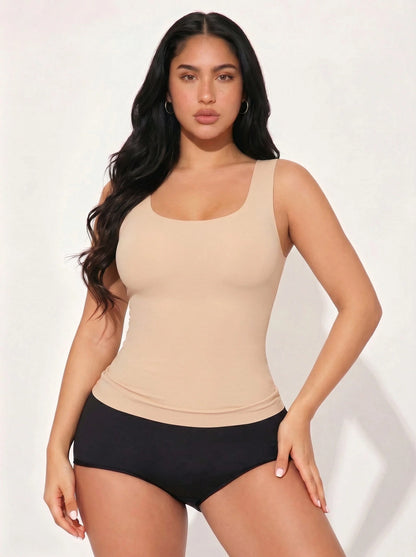 3pcs Seamless Sheer Camisole- Soft Round Neck Basic Vest, Multi-Color