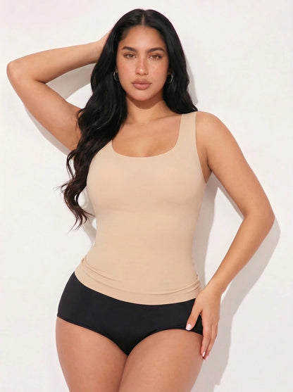 3pcs Seamless Sheer Camisole- Soft Round Neck Basic Vest, Multi-Color