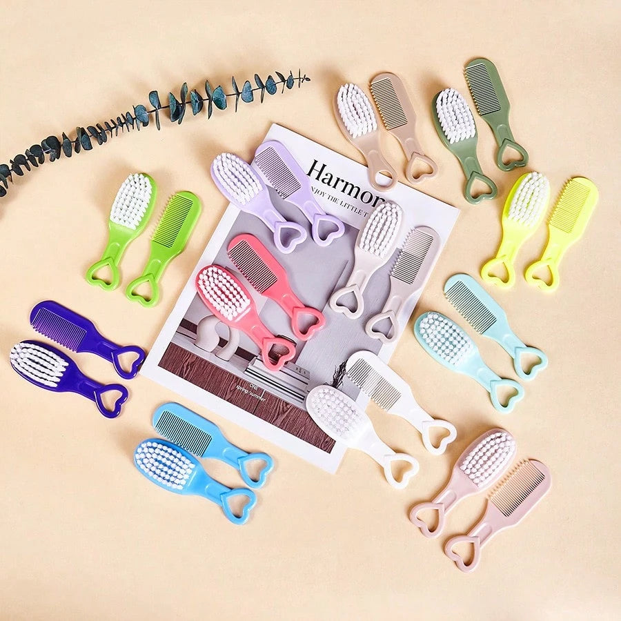 3pcs Set Baby Bear Shaped Comb, Newborn Hair Brush, Soft Bristle Brush For Bathing And Massaging Newborn And Infant