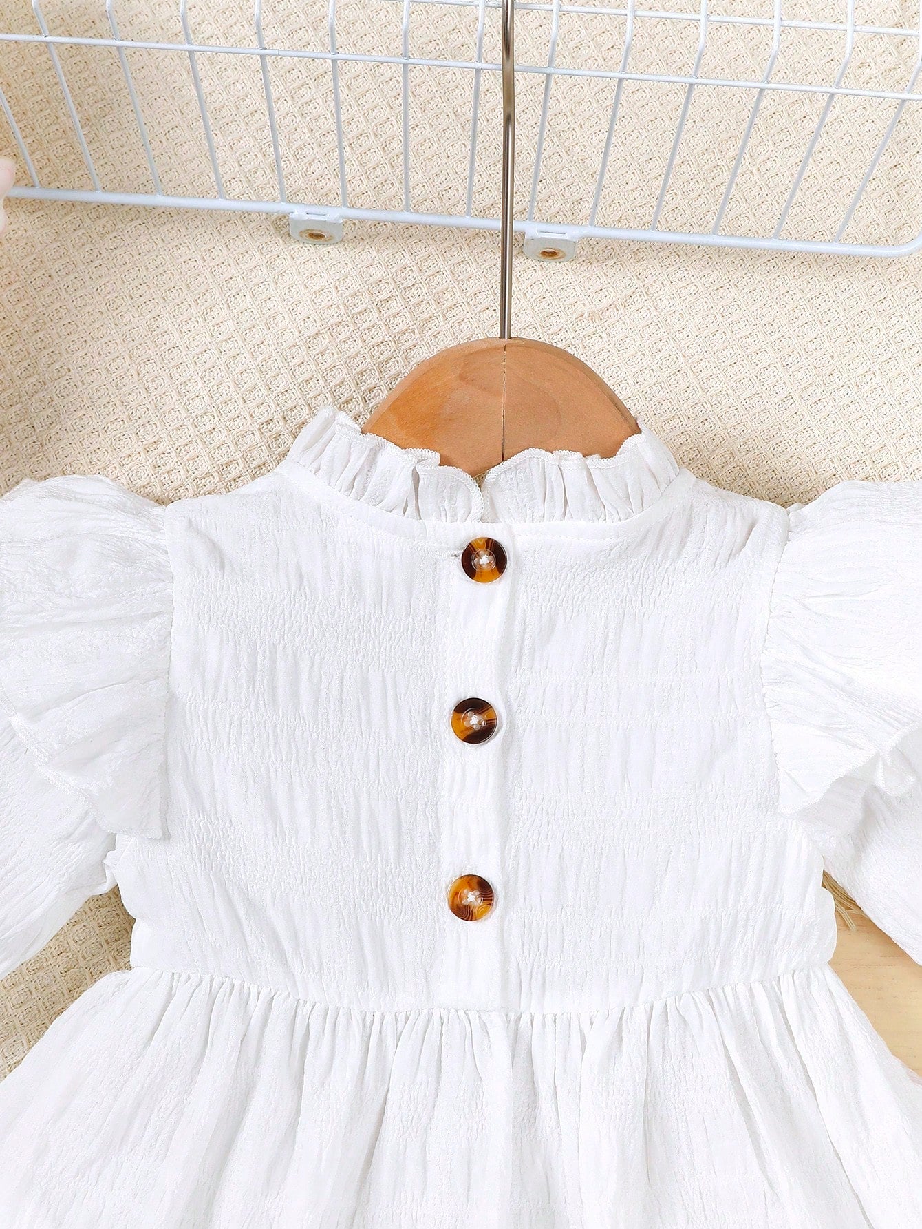 3pcs/Set Baby Girl Casual Fashion White Double Ruffle Sleeve T-Shirt, White Lace Hem Pants With Bow Decor & Pockets, Blue Long Pants Outfit With Crossbody Bag