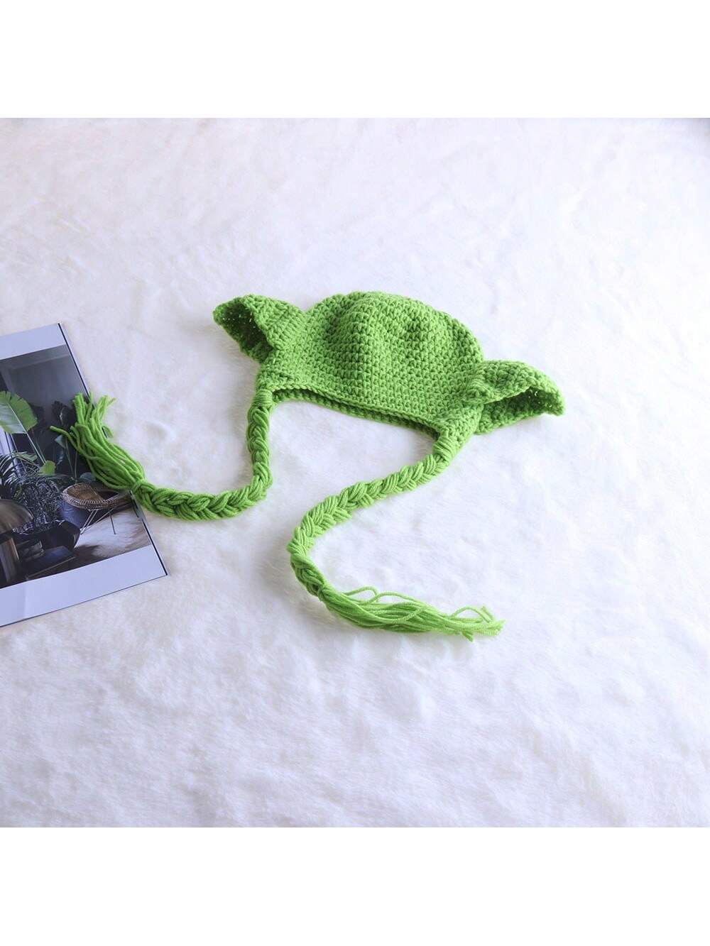 3pcs/Set Green Handmade Knitted Newborn Photography Props Baby Clothing Set, Boys & Girls Festival Costumebaby Shower Easter Gift Sthings For Girls/Boys