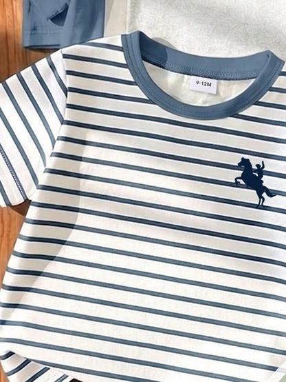 3pcs Tops, Minimalist Letter Print Pattern Grey T-Shirt, Minimalist Letter Print Pattern Blue T-Shirt