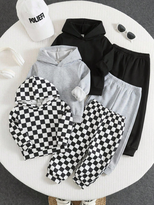 3pcs Young Boy Casual Elastic Waist Sweatpants, Kids Joggers All-Match Multi-Pack, Autumn/Winter