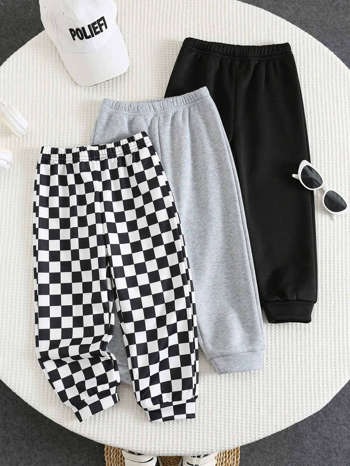 3pcs Young Boy Casual Elastic Waist Sweatpants, Kids Joggers All-Match Multi-Pack, Autumn/Winter