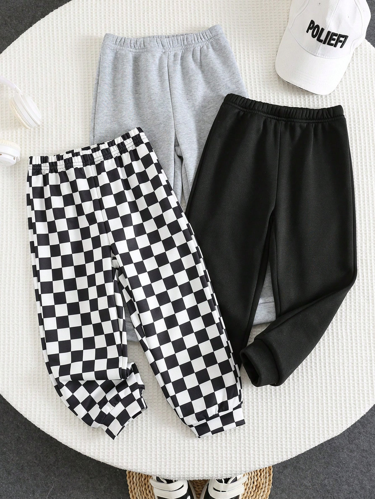 3pcs Young Boy Casual Elastic Waist Sweatpants, Kids Joggers All-Match Multi-Pack, Autumn/Winter