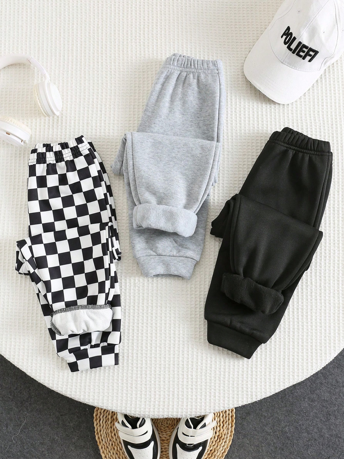 3pcs Young Boy Casual Elastic Waist Sweatpants, Kids Joggers All-Match Multi-Pack, Autumn/Winter