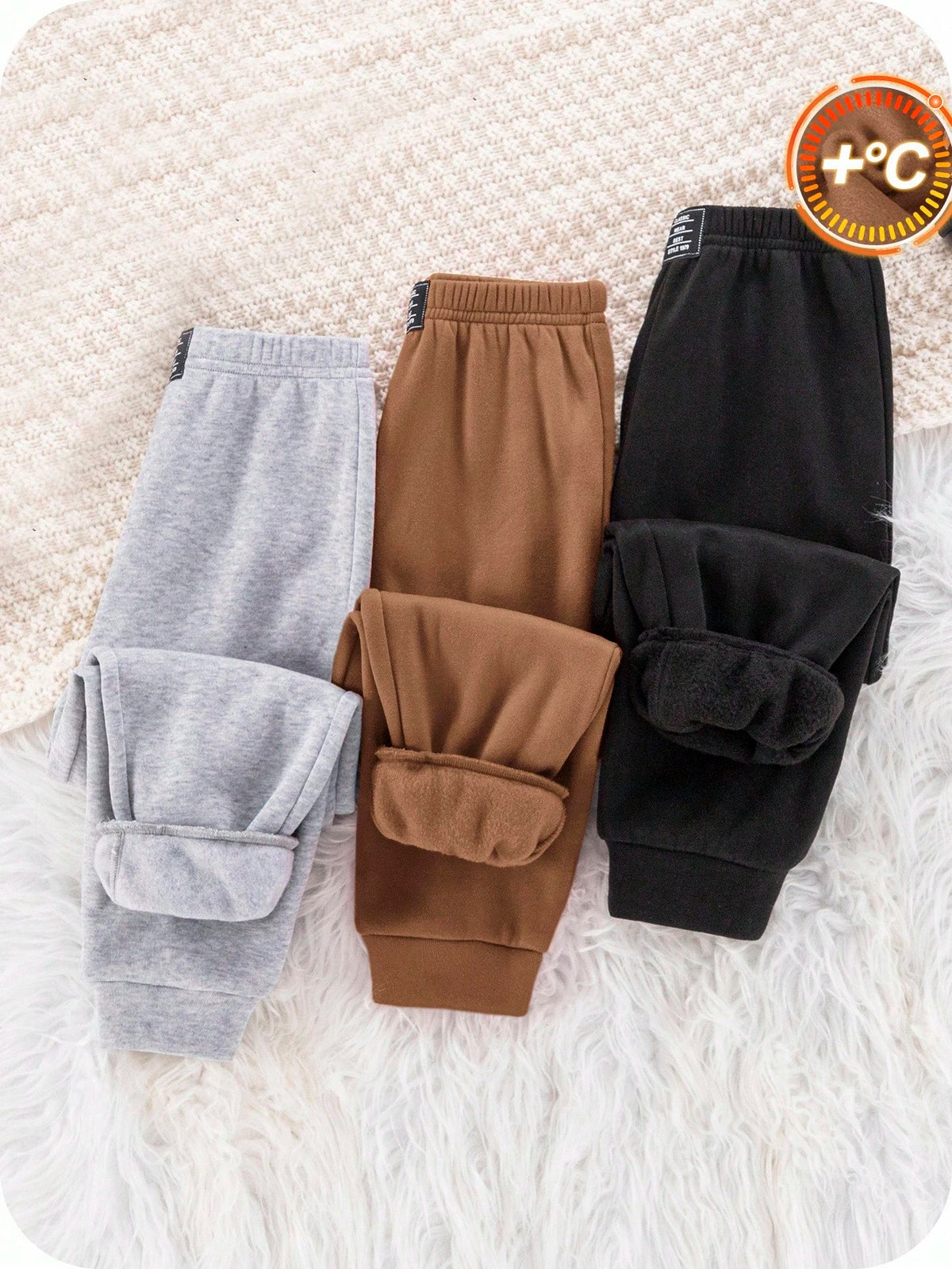 3pcs Young Boy Casual Elastic Waist Sweatpants, Kids Joggers All-Match Multi-Pack, Autumn/Winter