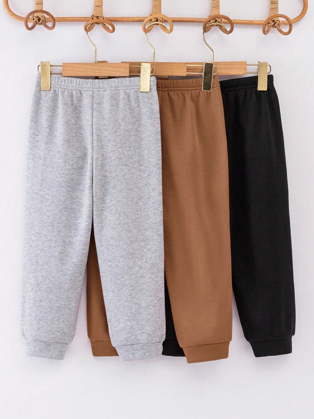 3pcs Young Boy Casual Elastic Waist Sweatpants, Kids Joggers All-Match Multi-Pack, Autumn/Winter
