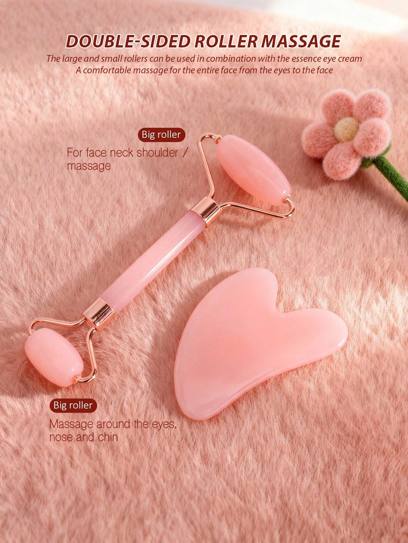 4/5/8pcs/Set Facial Beauty Massage Tool Set, Curling Tool Set, Gua Sha Roller, Facial Massager, Ice Facial Tool, Foam Hair Roller, Large Hair Scrunchie, Hair Clip, Women's Hair Styling Tool Set