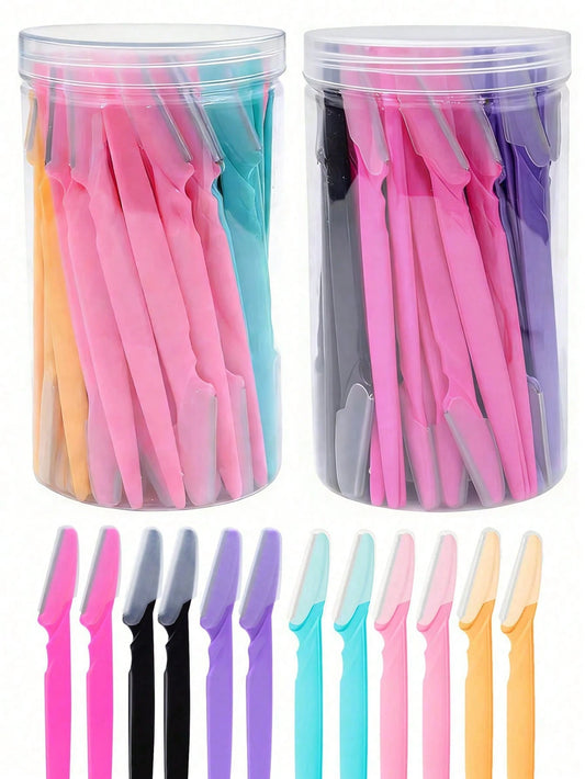 4/6/12/24pcs/30pcs Bottled Eyebrow Razor Set, Includes Storage Box, Facial Trimming Blades And Razors, Suitable For Facial And Body Hair Removal, Essential Hairdressing Product And Accessory For Barbe