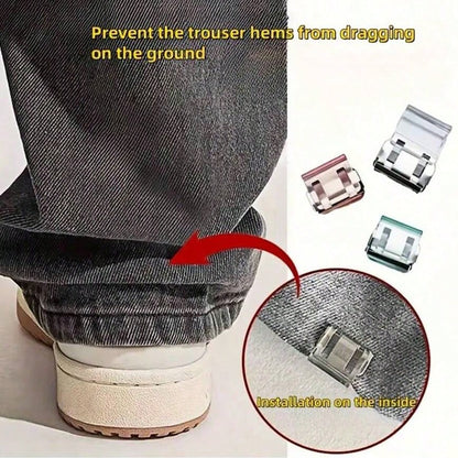 4/6pcs Shorten The Pants Legs With Invisible Fixing Clips, Prevent Dragging At The Bottom Of The Pants Legs, Hide The Buckle Leg Closure Device Without Seams, Prevent Pants Legs From Dragging The Floo
