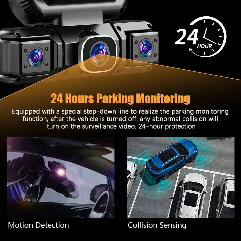 4 Channel Dash Cam Front And Rear, FHD Left Right Dash Camera For Car With WiFi App Control, 170°Wide Angle, Loop Recording, Night Vision, G-Sensor, Parking Mode, Included 32GB Card