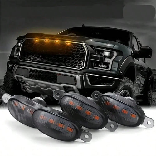 4 In 1 Car LED Grille Light, Amber LED Light, Hardwired DC12V, Car LED Accessory Light