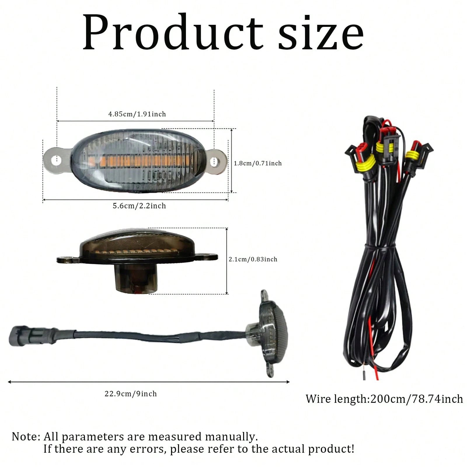 4 In 1 Car LED Grille Light, Amber LED Light, Hardwired DC12V, Car LED Accessory Light