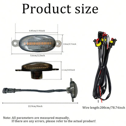 4 In 1 Car LED Grille Light, Amber LED Light, Hardwired DC12V, Car LED Accessory Light
