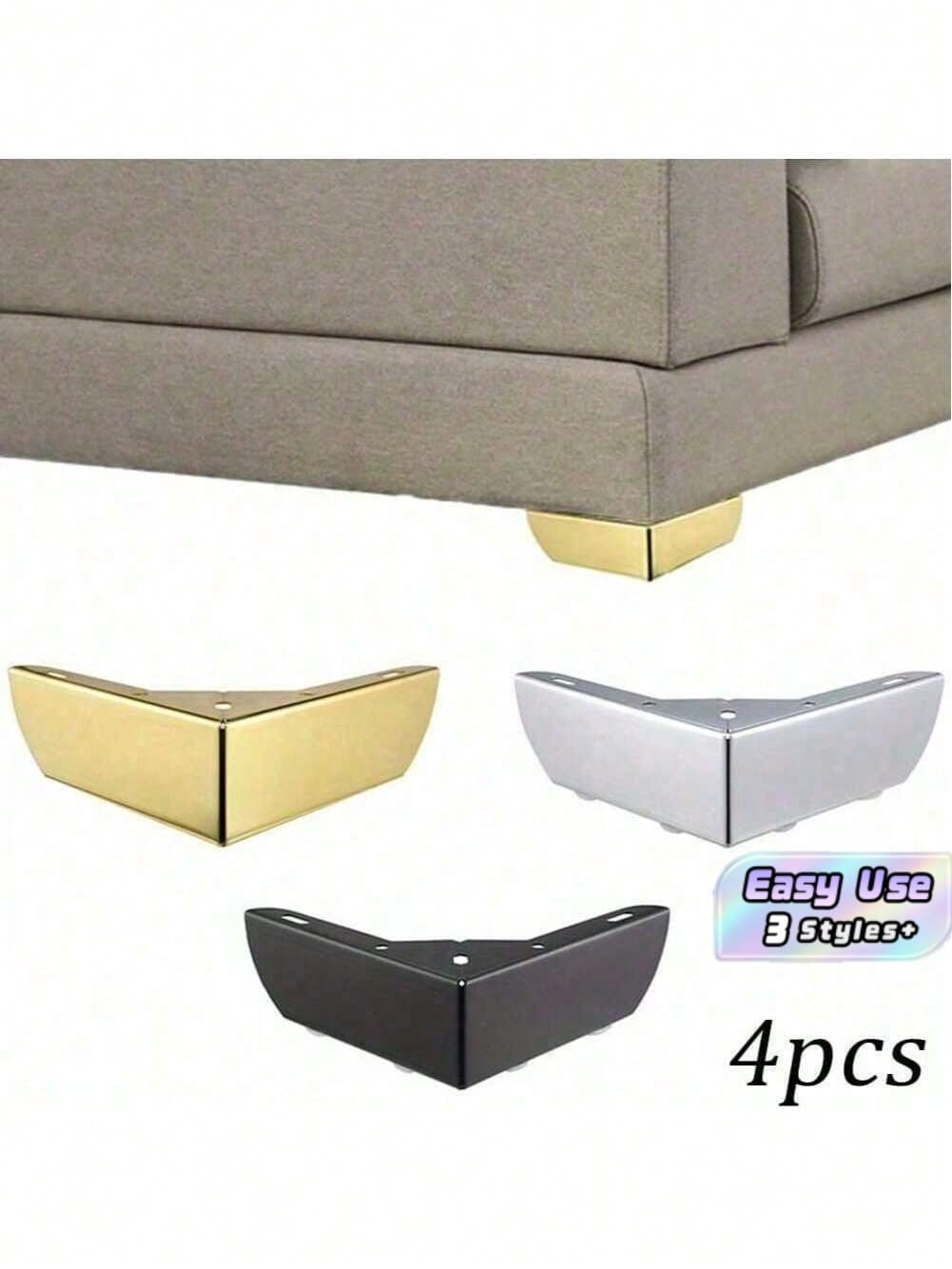 4 Pcs Durable Heavy-Duty Load-Bearing Metal Cabinet Legs, Three-Prong Triangular Sofa Legs, DIY Furniture Hardware Legs