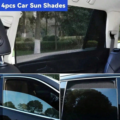4 Pieces Magnetic Car Sun Blinds- Ultra Slim, UV & Thermal Insulation, Telescopic Side Window Sunshades, Mosquito Proof, Partia,Best Gifts For Friends, Graduation Gifts, Back-To-School Gifts, Christm