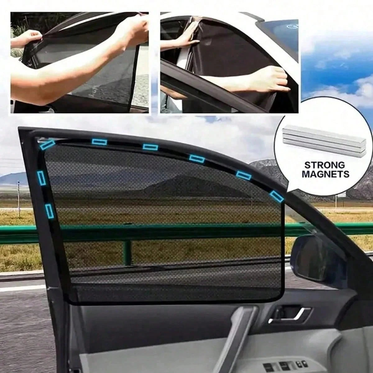 4 Pieces Magnetic Car Sun Blinds- Ultra Slim, UV & Thermal Insulation, Telescopic Side Window Sunshades, Mosquito Proof, Partia,Best Gifts For Friends, Graduation Gifts, Back-To-School Gifts, Christm