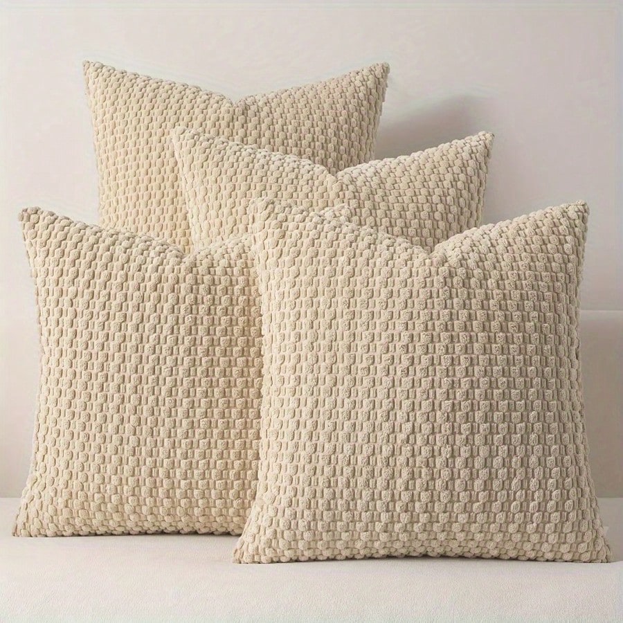 4 Soft Velvet Modern Double-Sided Design Sofa Pillowcases, Office Chair Backrest Pillowcases, Bedside Cushion Covers, And Machine-Washable Sofa And Bed Decorative Cushion Covers