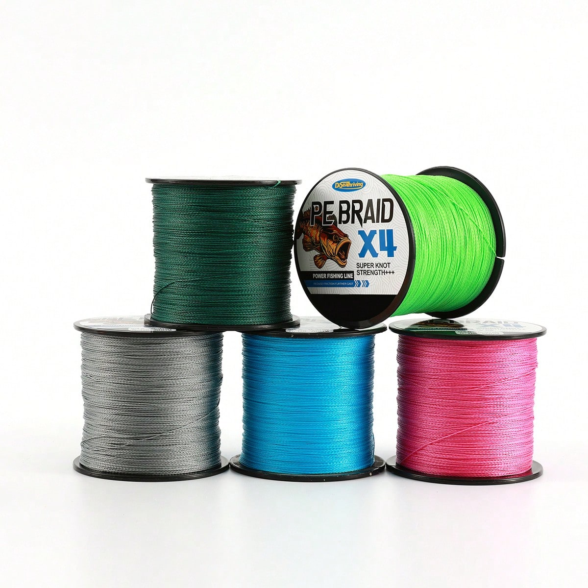 4-Strand Braided Fishing Line- Super Strong- Abrasion Resistant- Non-Stretch, Thickened Multi-Strand PE Braided Line, Fishing Tackle (Random Color)
