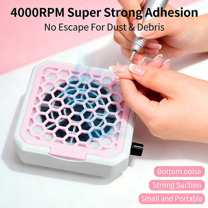 4000RPM Adjustable Suction Nail Dust Collector With 10 Filter Pads, Shiny Nail Sequin Powder Collector, Professional Nail Art Tool For Acrylic Nails, 2 Styles Available- Christmas & Valentine's Day G
