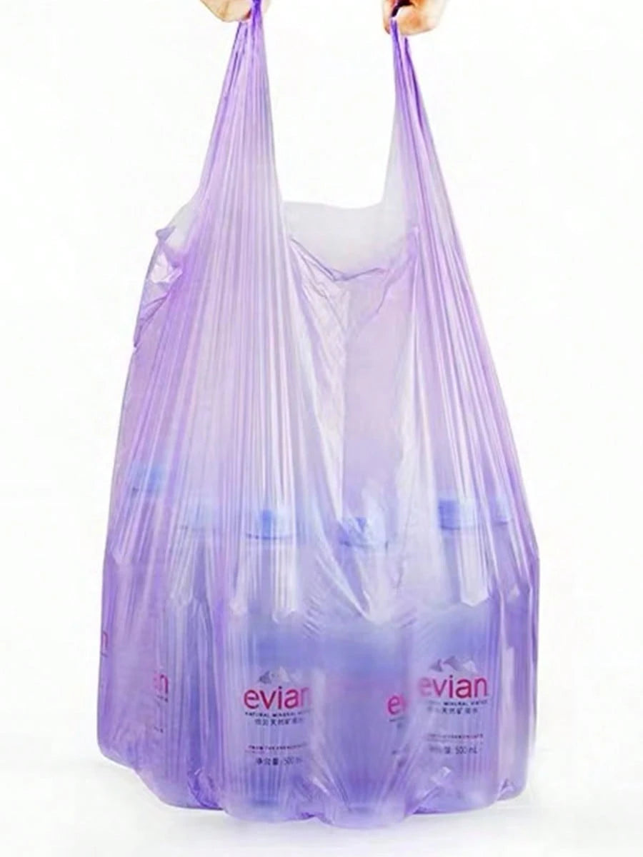 40pcs Lavender Scented Kitchen Trash Bags, T-Shirt Style Extra Thick & Leak-Proof Garbage Bags, Strong Purple Large Household Waste Bags For Bathroom, Office & Car, Daily Home Cleaning Essential