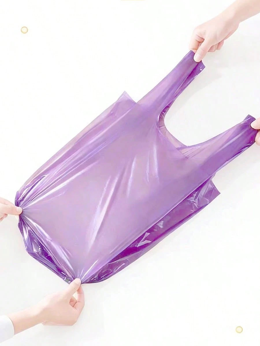 40pcs Lavender Scented Kitchen Trash Bags, T-Shirt Style Extra Thick & Leak-Proof Garbage Bags, Strong Purple Large Household Waste Bags For Bathroom, Office & Car, Daily Home Cleaning Essential