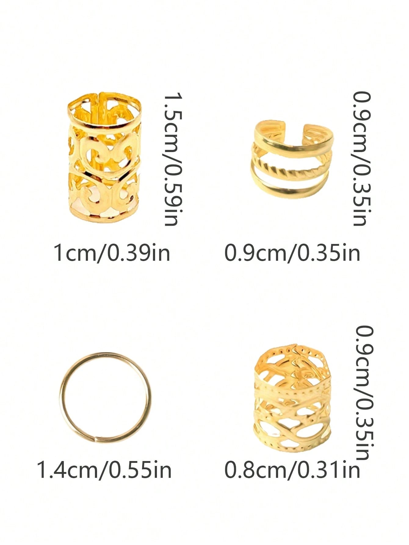 40pcs/Set Mixed Shapes Dreadlock Hair Ties, Suitable For Braiding Hairstyles, Adjustable Hair Bands For All Seasons