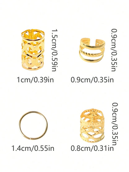 40pcs/Set Mixed Shapes Dreadlock Hair Ties, Suitable For Braiding Hairstyles, Adjustable Hair Bands For All Seasons