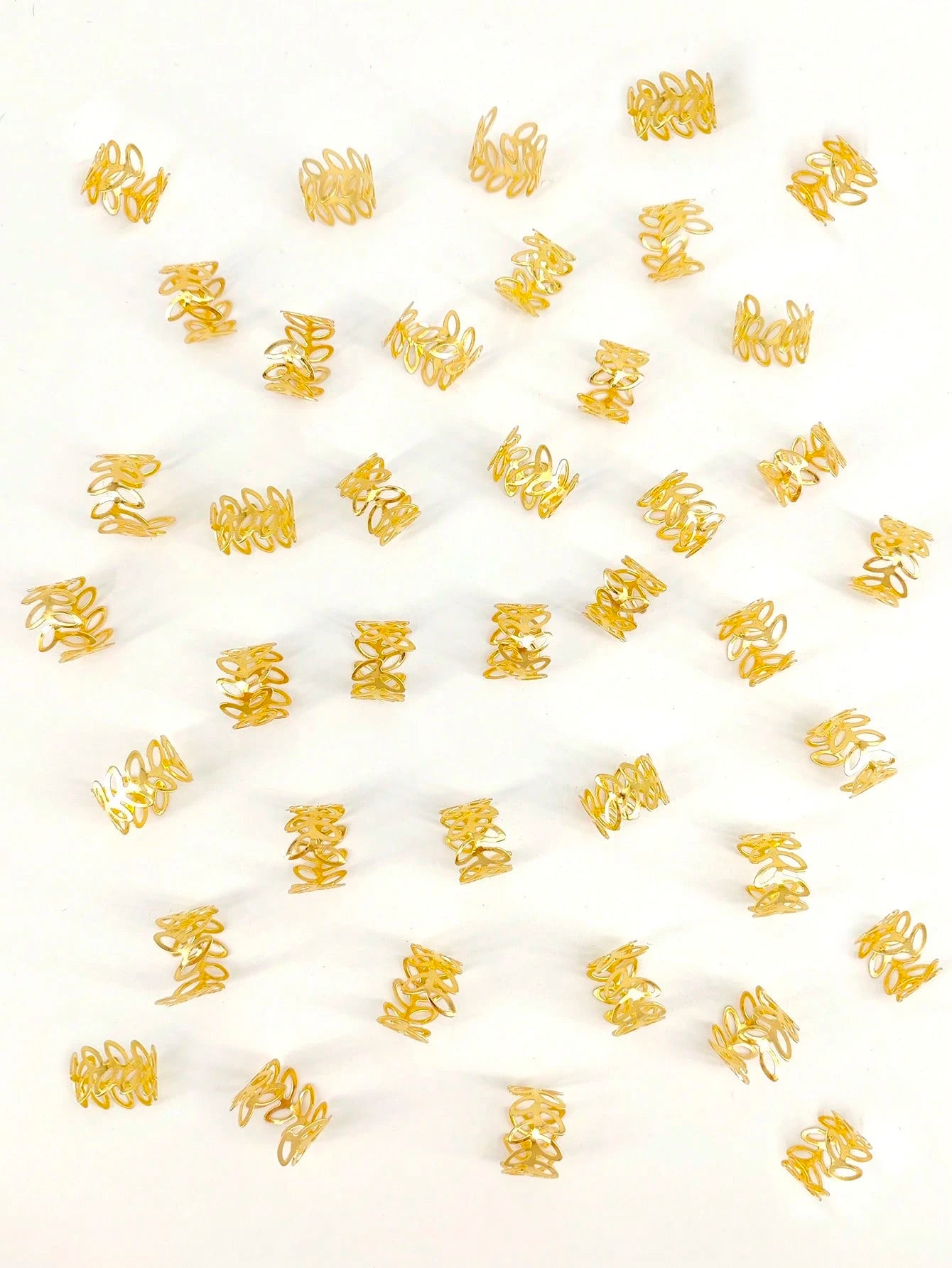 40pcs Vine Shaped Metal Hair Braiding Rings, Vintage Hair Accessories Suitable For Girl Braiding Hair, Summer Hair Decor