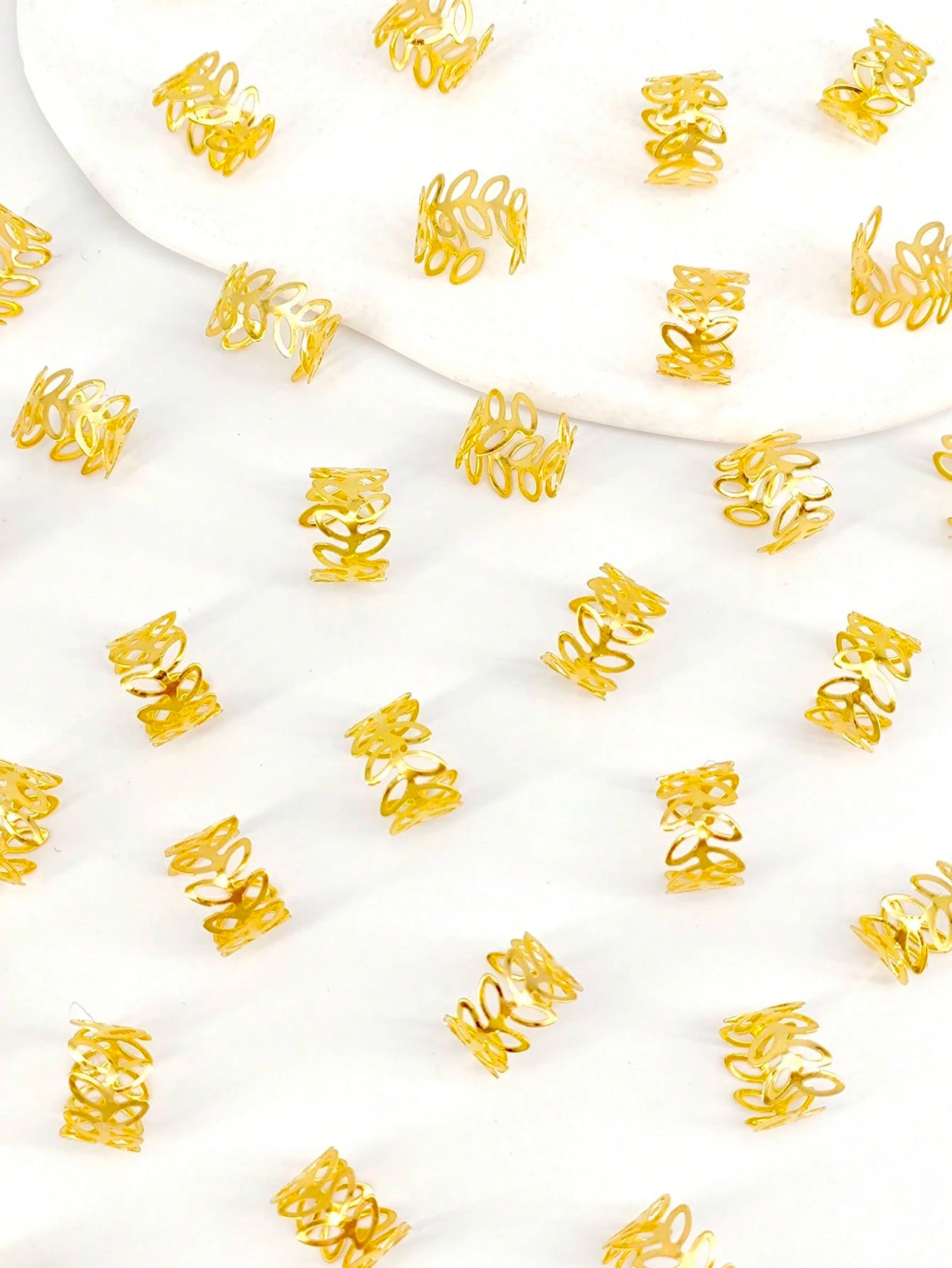 40pcs Vine Shaped Metal Hair Braiding Rings, Vintage Hair Accessories Suitable For Girl Braiding Hair, Summer Hair Decor