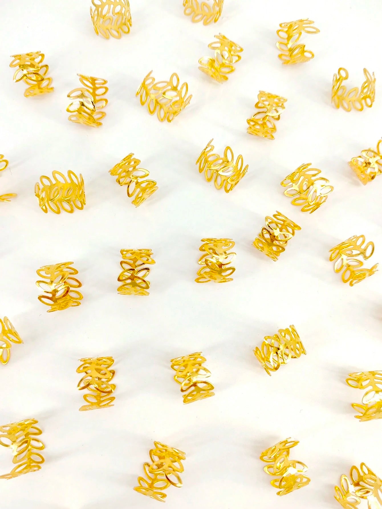 40pcs Vine Shaped Metal Hair Braiding Rings, Vintage Hair Accessories Suitable For Girl Braiding Hair, Summer Hair Decor
