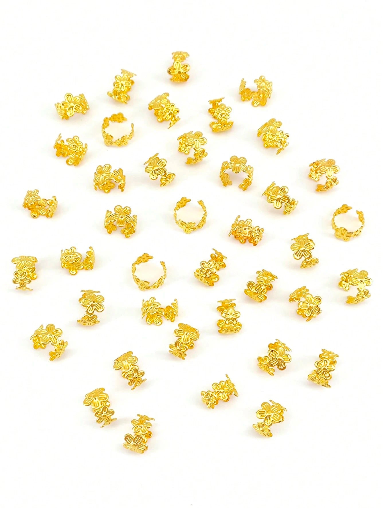 40pcs Vine Shaped Metal Hair Braiding Rings, Vintage Hair Accessories Suitable For Girl Braiding Hair, Summer Hair Decor