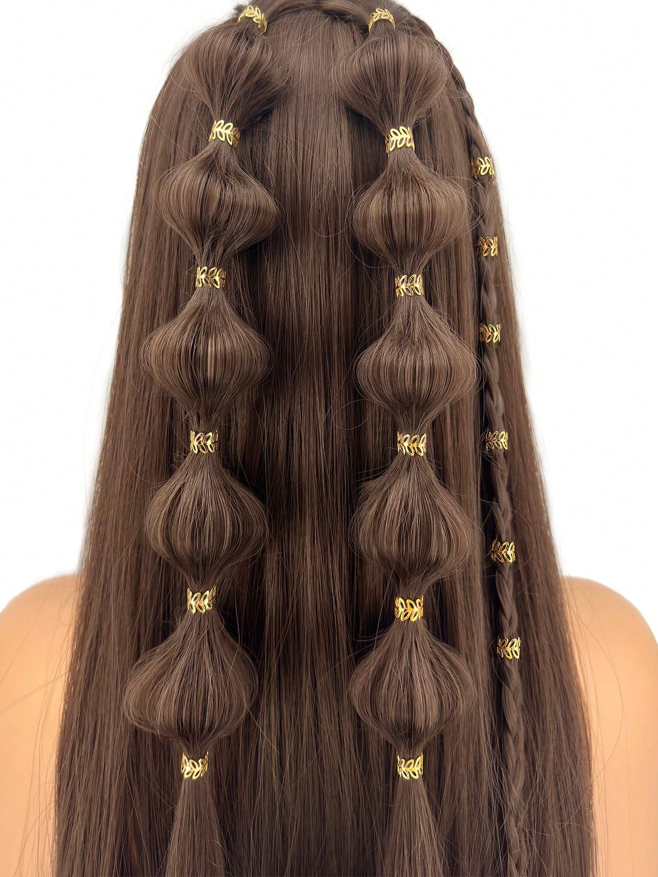 40pcs Vine Shaped Metal Hair Braiding Rings, Vintage Hair Accessories Suitable For Girl Braiding Hair, Summer Hair Decor