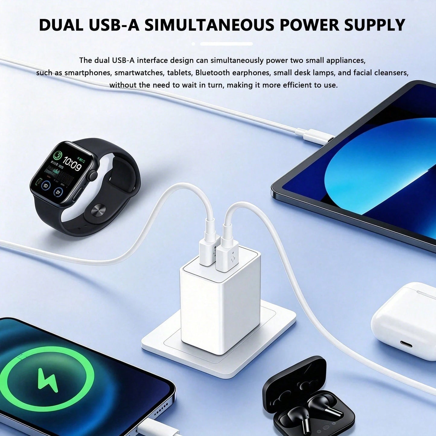 40W Dual‑USB Wall Charger Adapter For Fast Charging, Dual‑Port Plug With US Plug. Compatible With IPhone 17/16/15/14/13/12/11 Pro Max/XS/X/SE 2022 And. Wall‑Mount Charger For Android Phones, Great Fo