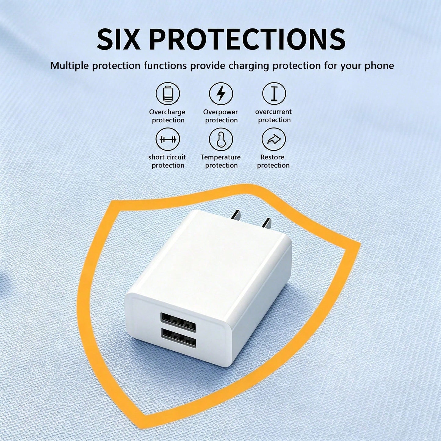 40W Dual‑USB Wall Charger Adapter For Fast Charging, Dual‑Port Plug With US Plug. Compatible With IPhone 17/16/15/14/13/12/11 Pro Max/XS/X/SE 2022 And. Wall‑Mount Charger For Android Phones, Great Fo