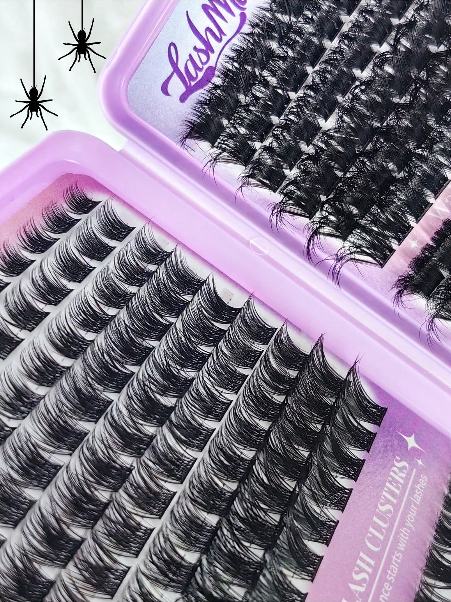 432 Clusters Spiky Style Eyelashes, European And American Style, D/DD Curl Design, 8-16mm Mixed Length, 3D Cluster Lashes For Free Combination, DIY Personalized Eye Makeup, Saves Makeup Time. Faux Min