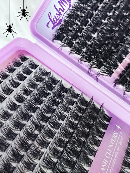 432 Clusters Spiky Style Eyelashes, European And American Style, D/DD Curl Design, 8-16mm Mixed Length, 3D Cluster Lashes For Free Combination, DIY Personalized Eye Makeup, Saves Makeup Time. Faux Min