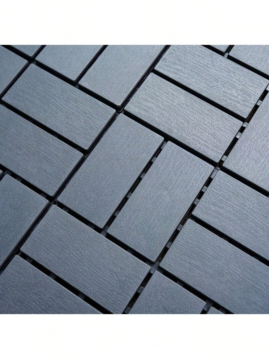 44 Pack 12"X12" Plastic Interlocking Deck Tiles- Waterproof Outdoor For All Weather. Ideal For Poolside, Balcony And Backyard. Gray