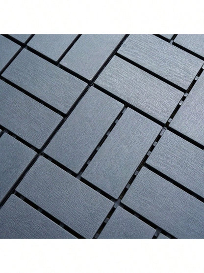 44 Pack 12"X12" Plastic Interlocking Deck Tiles- Waterproof Outdoor For All Weather. Ideal For Poolside, Balcony And Backyard. Gray